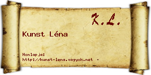Kunst Léna névjegykártya